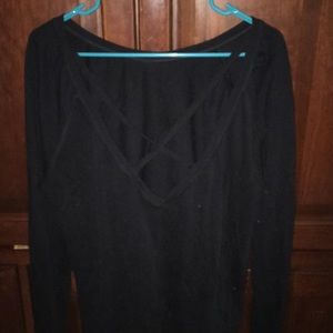 NEVER WORN crisscross long sleeve black shirt